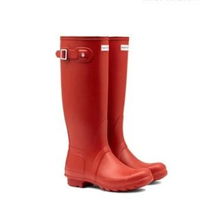 Hunter Original Tall Wellington Rain Boots Red size 10